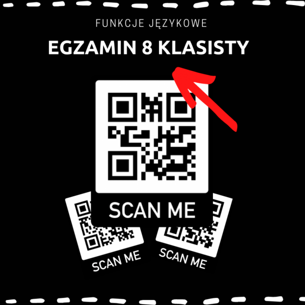 Funkcje językowe- egzamin 8 klasisty- KODY QR